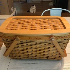 Longaberger, Large Picnic Basket, Excellent Condition